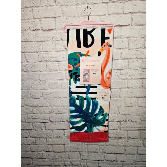 Betsey Johnson‎ NWT Beach Towel "Island Vibes" 100% Cotton 36 x 68 - Picture 6 of 6